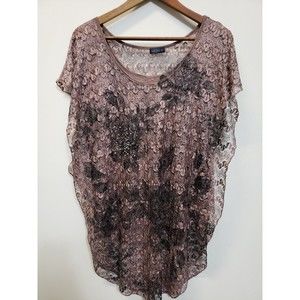 Lavish size XL  light cocoa lace poncho/tank ladies top USA